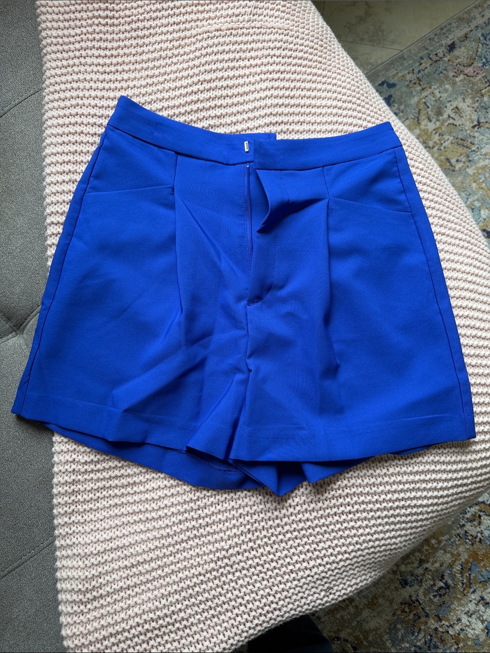 Love Tree Royal Blue High-Waist Dress Shorts